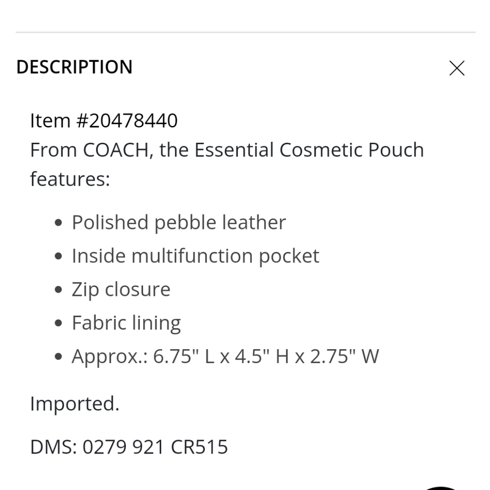 Coach Black Leather Cosmetic Bag with Gold Accent - Picture 14 of 14